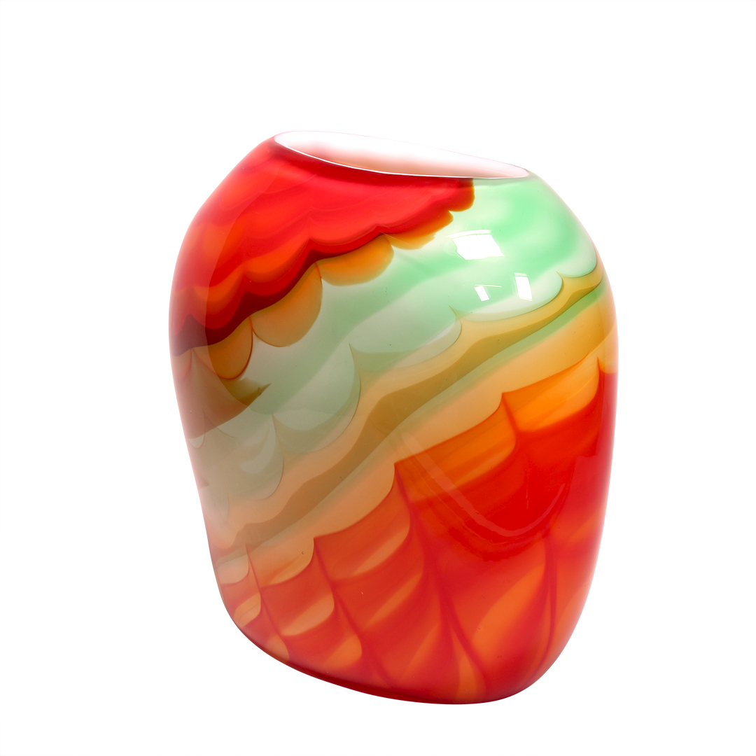 4546 ORIGINALMURANOGLASS Ваза Большое Яблоко - дутое стекло - муранское стекло OMG 13 см  - Вид №1