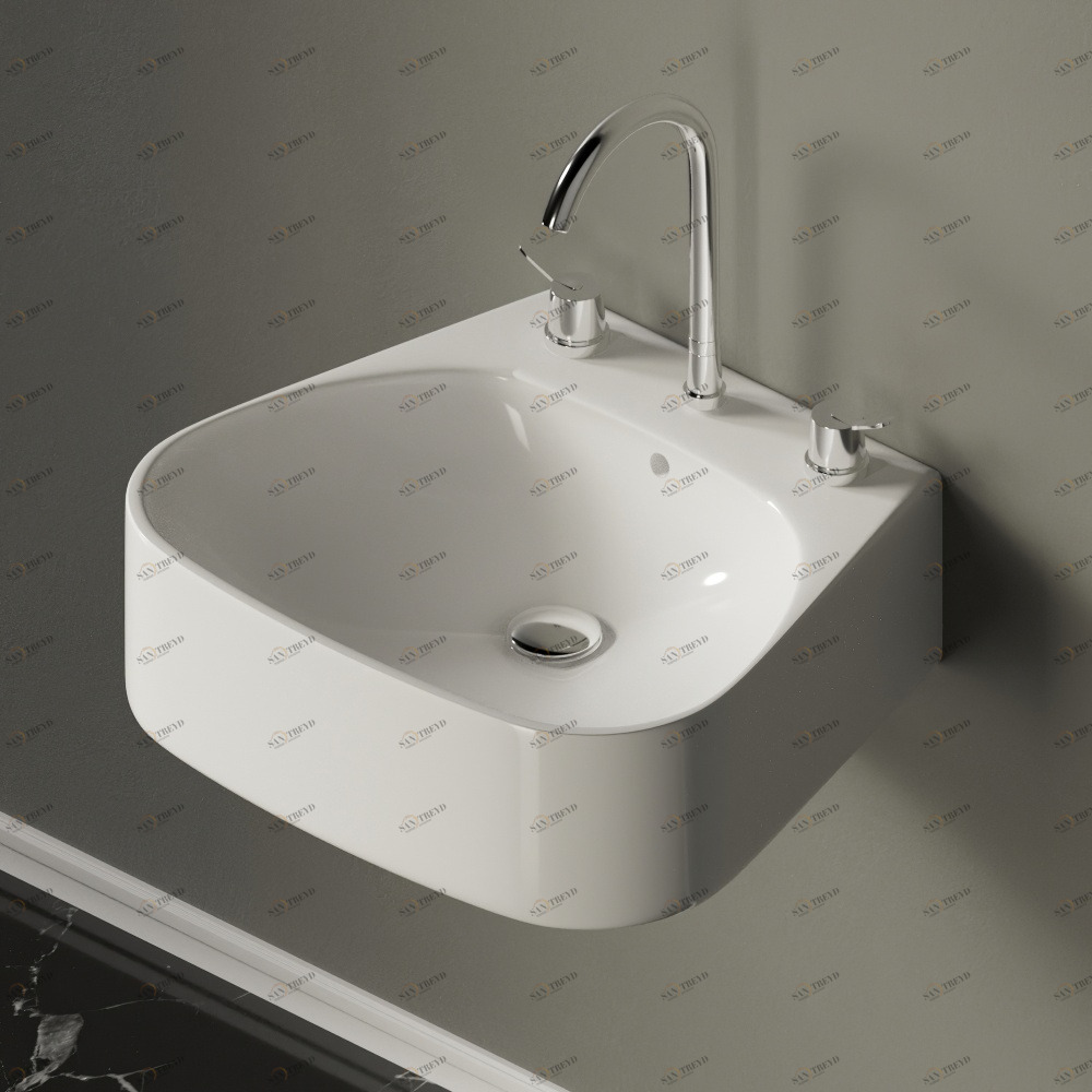 ACER08953RZ Подвесная раковина настенная прямоугольная Agape Pear белая