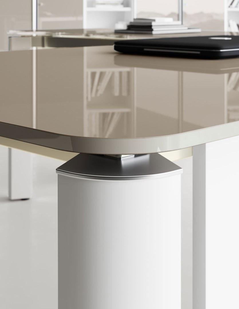 Las Mobili Стол угловой из лакированного стекла Iulio sun-id-1445580 - Вид №1