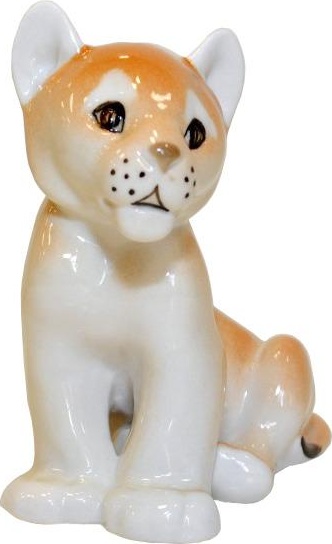 80334 Императорский фарфоровый завод Скульптура "Львенок" б.р. Фарфор твердый 