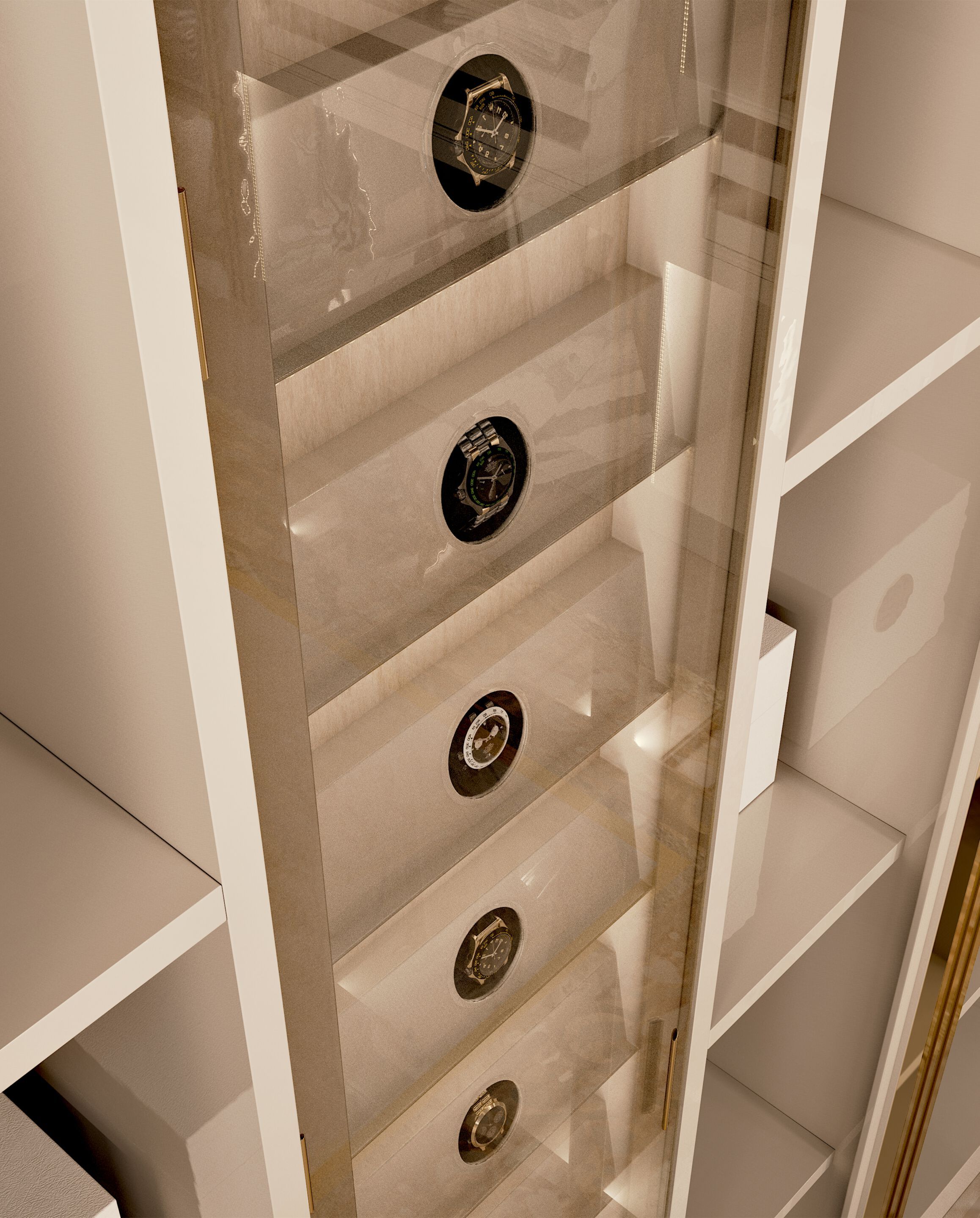 Модульная деревянная и стеклянная гардеробная со встроенным освещением Bizzotto Italia Symphony-Infinity ARCH-00037472 - Вид №13