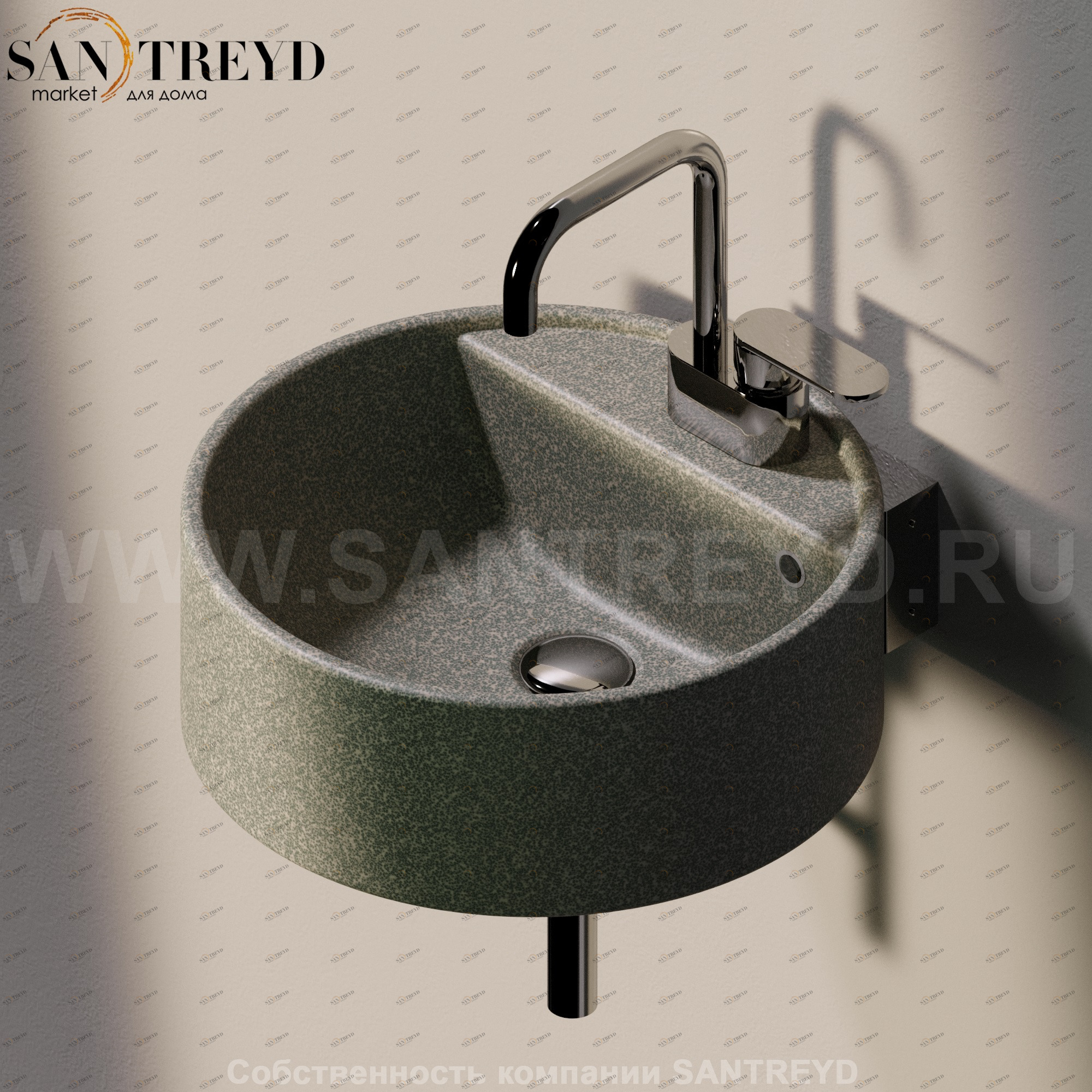 5050-42S.7037 Подвесная раковина настенная овальная Ceramica Flaminia  серая 