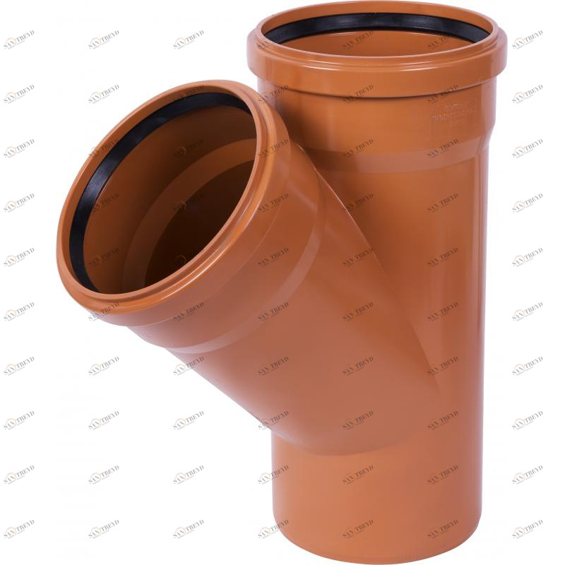 Тройник наружный ПП 160х160х45° рыжий Политек 6394