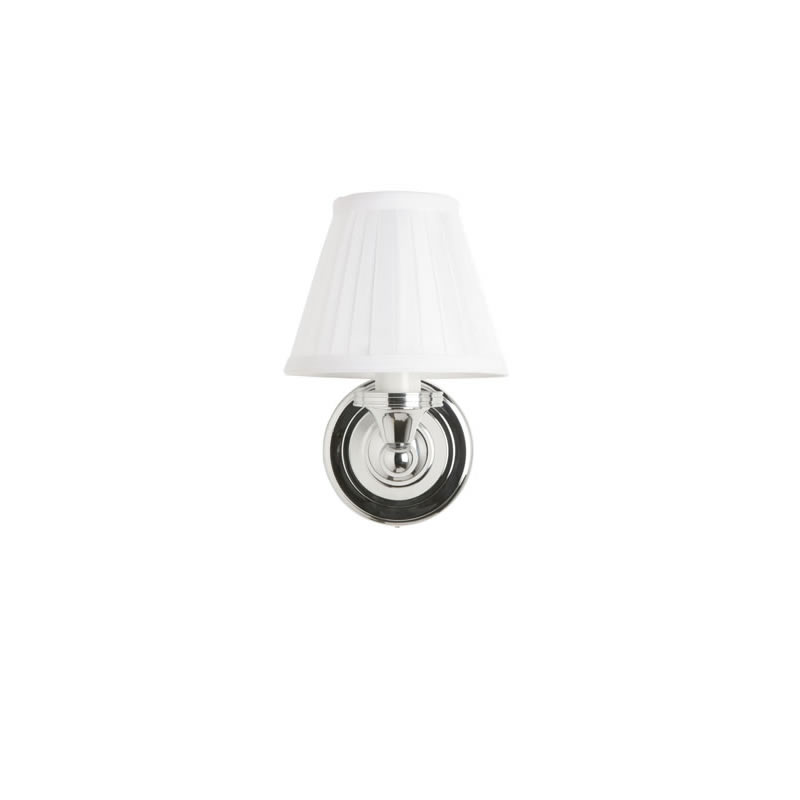Burlington Круглый настенный светильник для ванной комнаты Burlington LED с хромированным основанием и белым тонким плиссированным плафоном Хром BL12 