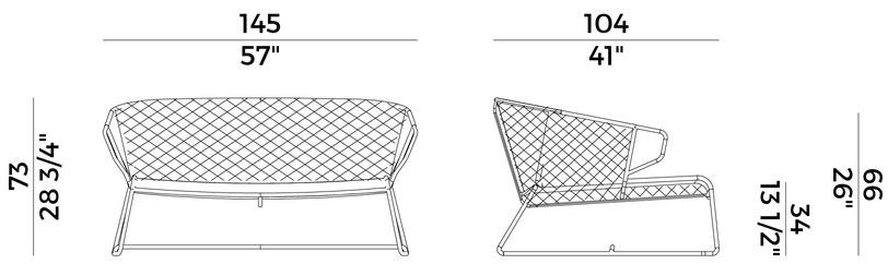 Potocco Веревочный садовый диван Vela 698/d - Вид №3