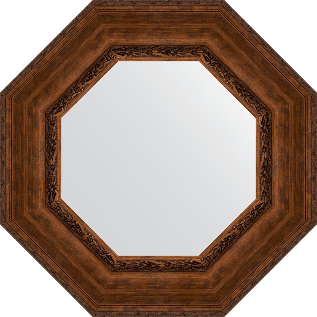 BY 3859 Зеркало в багетной раме - состаренная бронза с орнаментом 120 mm EVOFORM Octagon