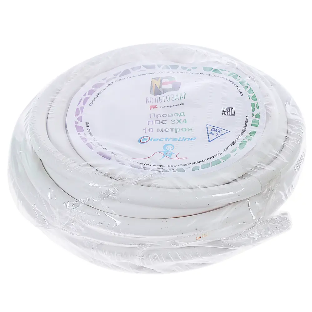 Провод Electraline ПВС 3х4 20 м (ГОСТ) 81930663 STLM-2088010  - Вид №2