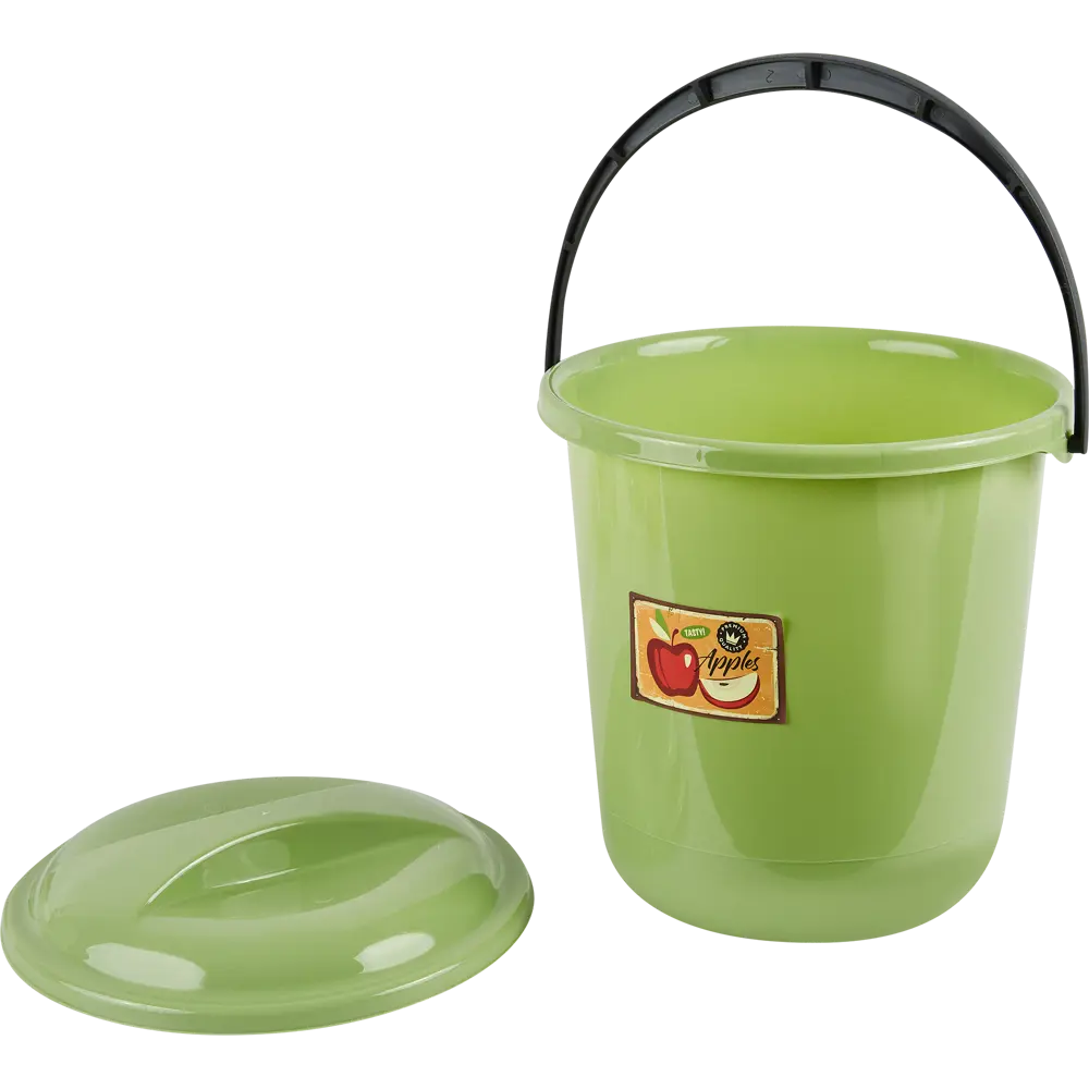 Ведро с крышкой Spin&Clean VITAmania 7 л пластик зеленый STLM-2126134 - Вид №1