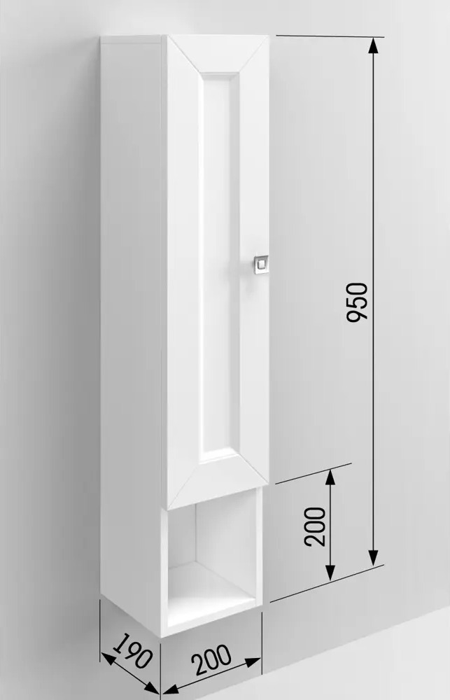 90866995 Шкафчик для ванной Regent Style Гранд левый с полкой цвет белый STLM-0415896