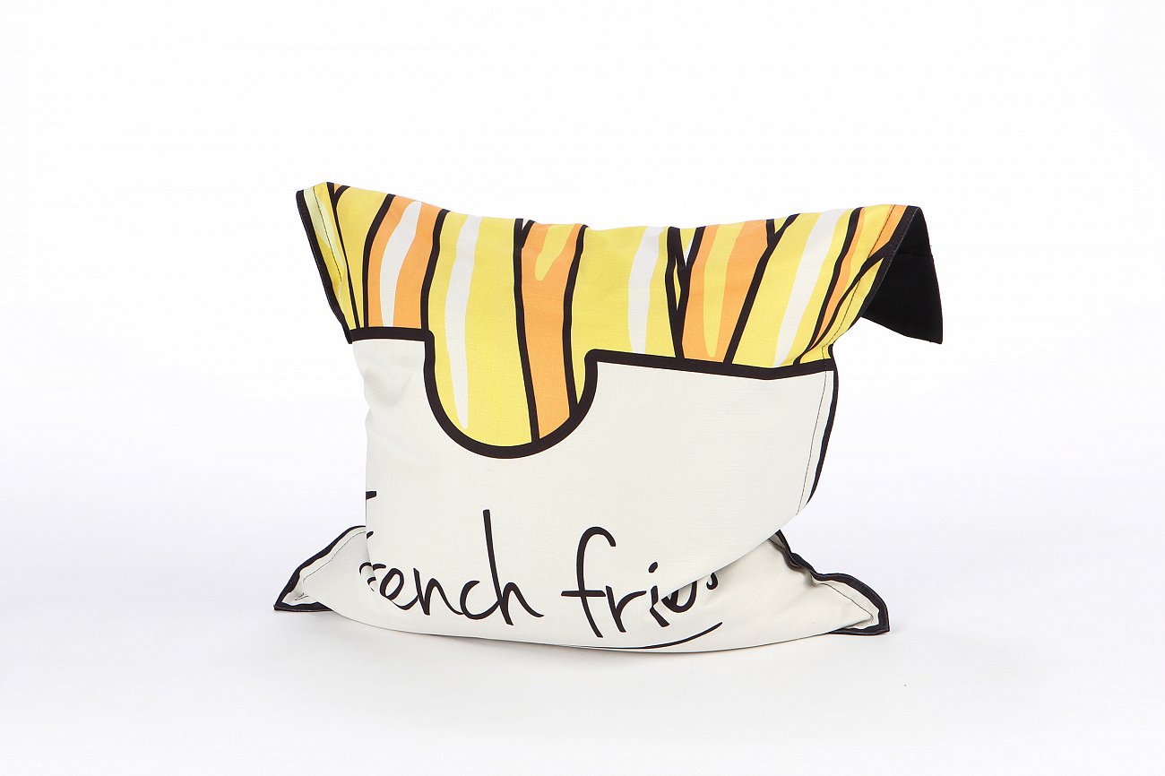 Пуф French Fries с принтом LAZY LIFE PARIS ДИЗАЙНЕРСКИЕ 051169 Белый;желтый  - Вид №2