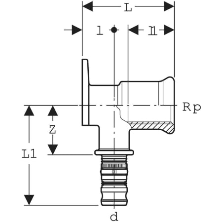GEBERIT 612.294.00.5 Водорозетка Geberit Mepla 90°  - Вид №2