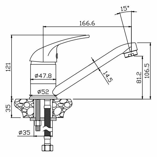40-02 VECTOR  Смеситель для кухни  ARGO kran 4002vector - Вид №1