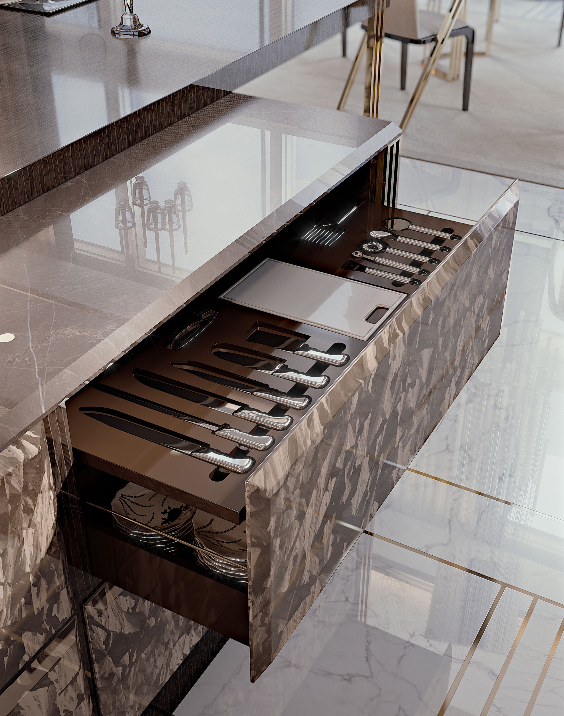 Деревянная линейная кухня на заказ Bizzotto Italia Symphony-Infinity ARCH-00133258 - Вид №6