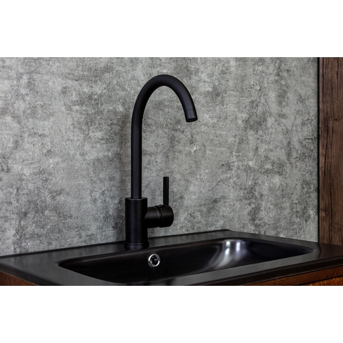 Orange OneLife P04-001b Полимерный смеситель для кухни, цвет: чёрный Хром sun-id-1517139 - Вид №2