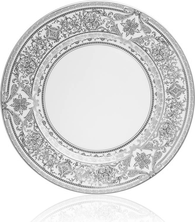 10561962 Haviland Тарелка обеденная 28см "Матиньон" (белый, платиновый декор) Фарфор 