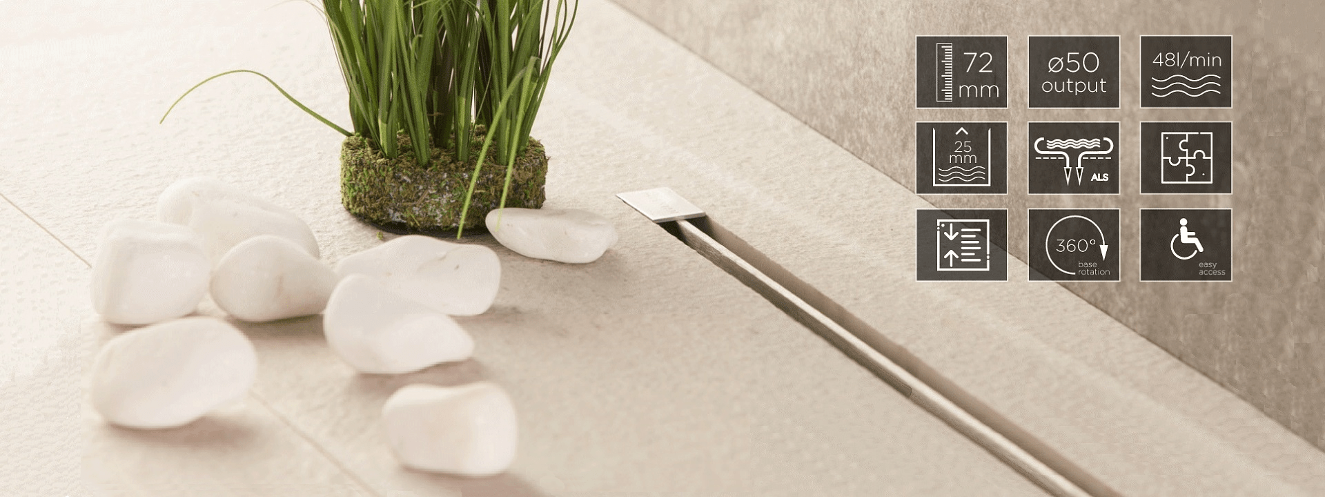 Линейный трап 750 мм CONFLUO PREMIUM SLIM LINE 13100034 PESTAN  - Вид №7