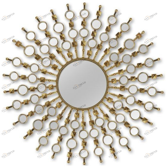 Зеркало-солнце 99 см латунь Bang Brass ART-ZERKALO ДИЗАЙНЕРСКИЕ 00-3884117 Зеркальный;золото 