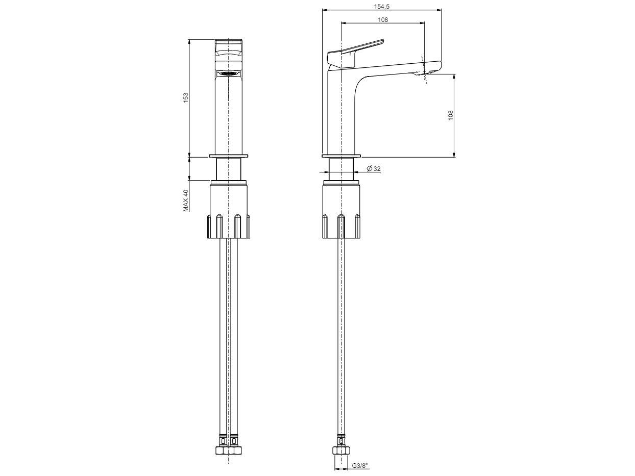 Однорычажный смеситель для раковины без слива Rubinetterie Frattini Gintonic ARCH-00094676 - Вид №7