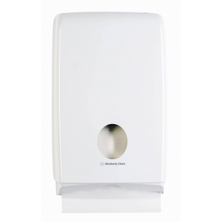 7024 Kimberly Clark Диспенсер для листовых бумажных полотенец белый Kimberly Clark Professional Aquarius Slimfold 7024 матовый  - Вид №3