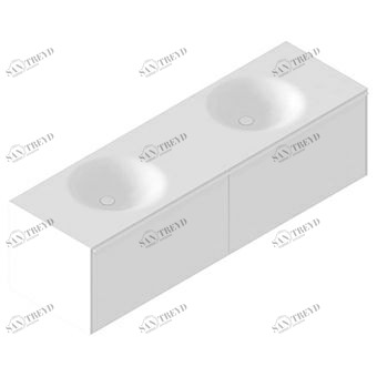 8MP206BI Подвесная тумба со встроенной двойной раковиной Kos by Zucchetti Morphing