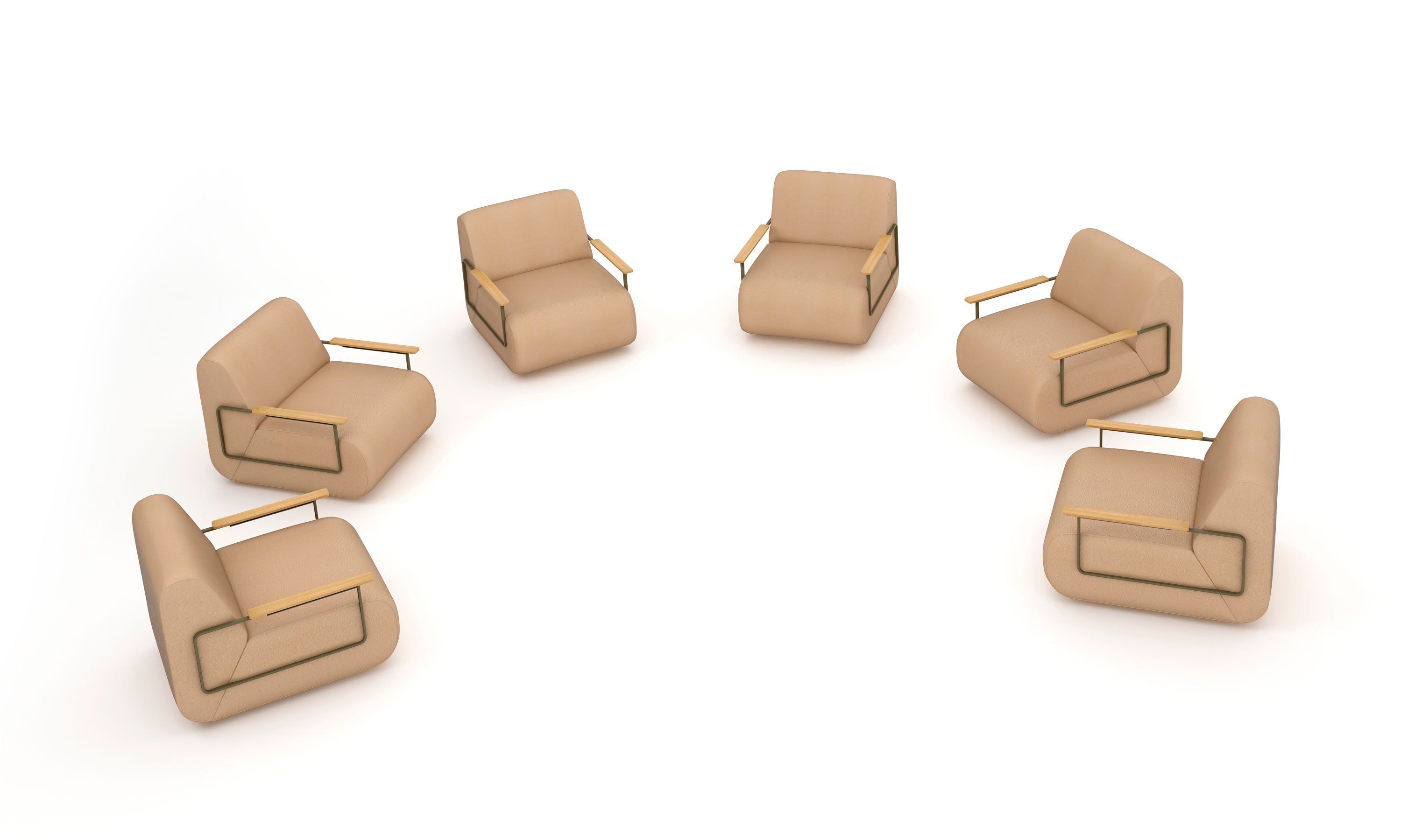 Тканевое кресло с подлокотниками Punt Джин ARCH-00121103 - Вид №3