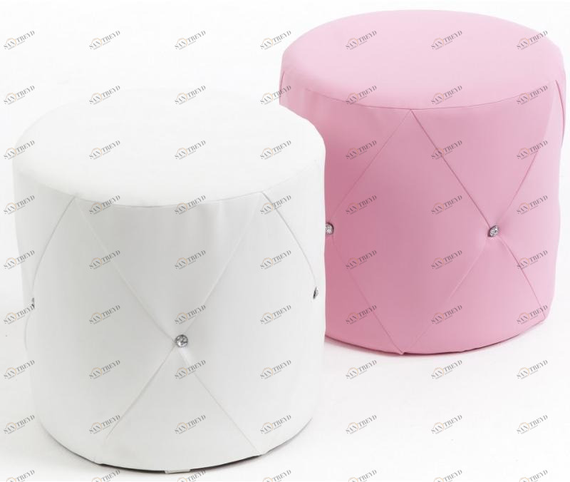 Пуфик ABC-KING круглый белый со стразами Сваровски 4631147959430