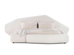 Двуспальная мягкая кровать из ткани