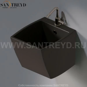 L253.105 Подвесная раковина настенная овальная A. e T. Italia SQUARE черная