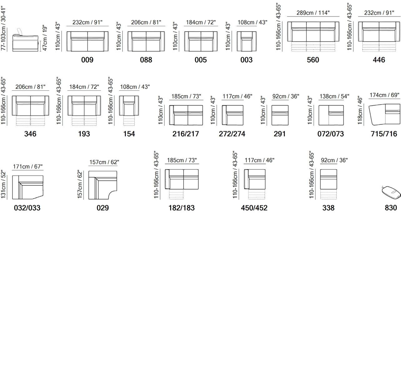Угловой диван с откидной спинкой из ткани Natuzzi Italia Fidelio ARCH-00044031 - Вид №8
