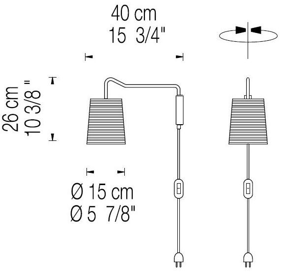 fambuena Настенный светильник с фиксированным кронштейном Tali 9068 - Вид №3