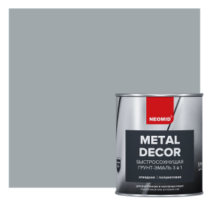 90563818 Грунт-эмаль 3в1 по ржавчине METAL DECOR быстросохнущая полуматовая 0.9 л серый STLM-0284693 NEOMID