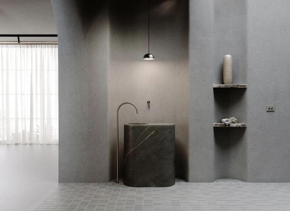 Индивидуальный мраморный отдельно стоящий умывальник COCOON John Pawson ARCH-00043475 - Вид №2