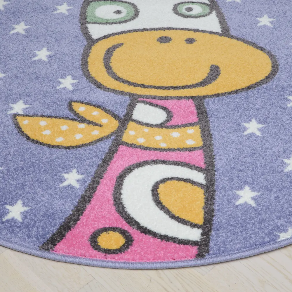 Ковер полипропилен Playground 75LVL R ø100 см цвет фиолетовый Tarkett STLM-2118401 - Вид №1