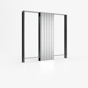 Две раздвижные двери в одной раме