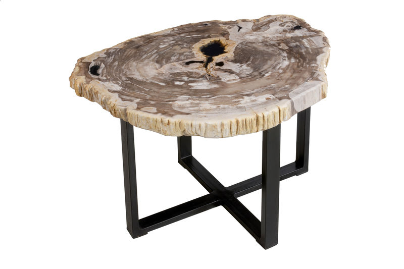 FUBR040 Приставной столик из окаменелого дерева ijlbrown 