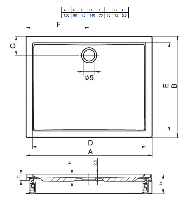 DA7900500000000 Поддон Riho Davos Santreyd  - Вид №1