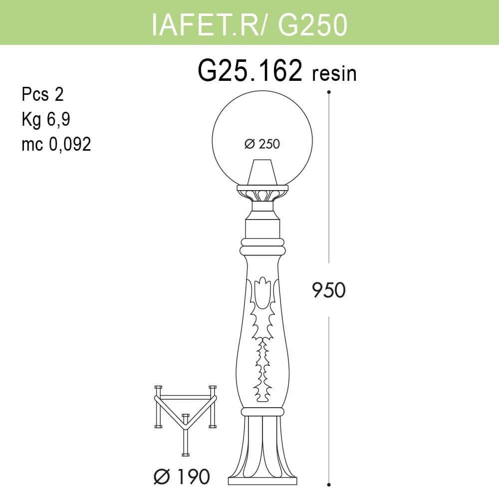 Уличный светильник Fumagalli Iafaetr/G250 G25.162.000.AXE27 FUMAGALLI ФОНАРЬ 273154 Черный  - Вид №1