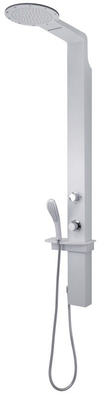 GYSP10501(02) Gedy G-WELLNESS 01, многофункциональная душевая панель с термостатом, цвет белый матовый 