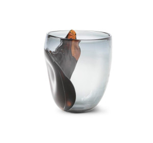 Круглая ваза из дутого стекла