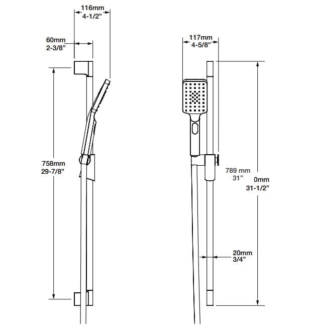 Встраиваемый набор для ванны с ручным душем BARIL PRO-2200-04 ARCH-00120295 - Вид №2