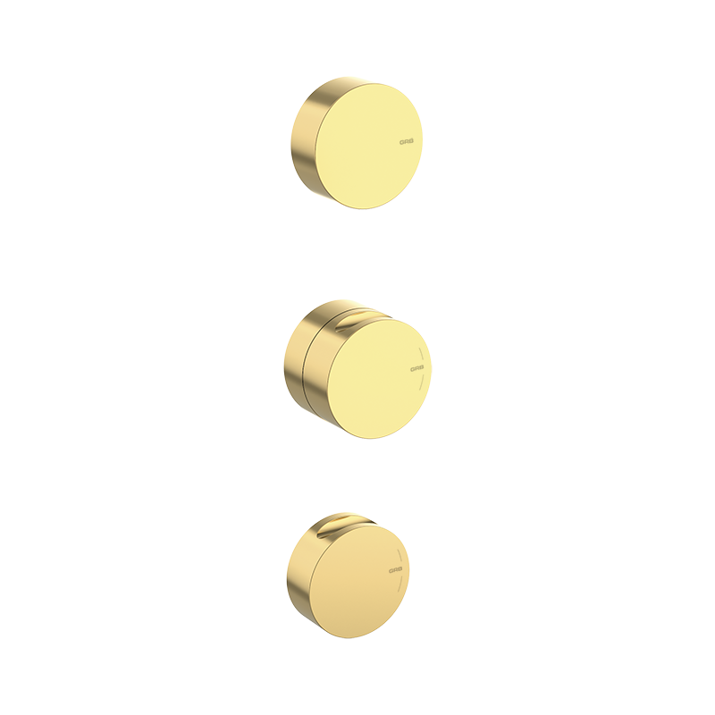 90105005 PREMIUM Polished Gold Термостатический 2/3 пути вертикального интерьера Полированное Золото GRB MIXERS 