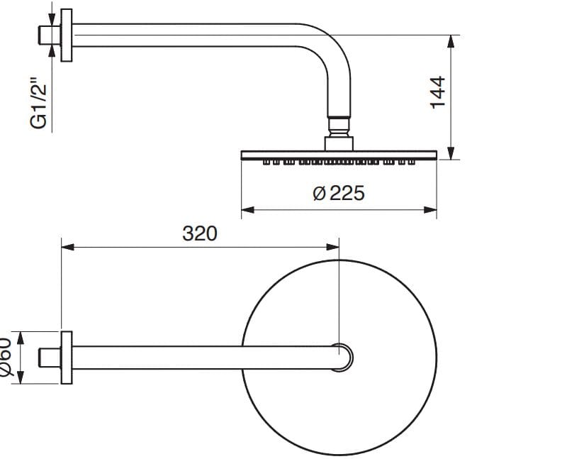 Круглая душевая головка с кронштейном Gaia Mobili Complements ARCH-00115450 - Вид №2