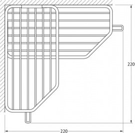 013 Полочка-решетка 2х ур. трапеция развернутая 20х20 см RYN FBS Ryna - Вид №1