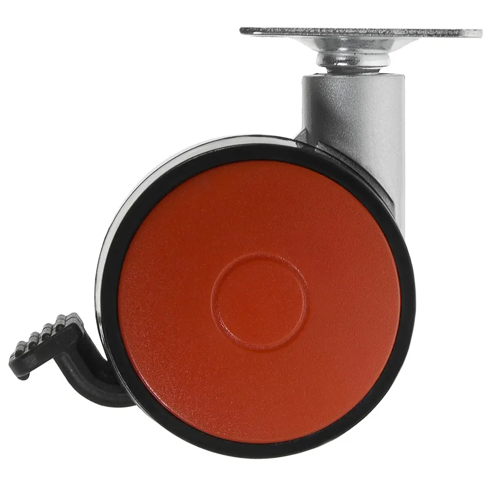 Колесо N107BL/RD, 60 мм поворотное с тормозом, цвет красный BOYARD STLM-2064746 - Вид №1