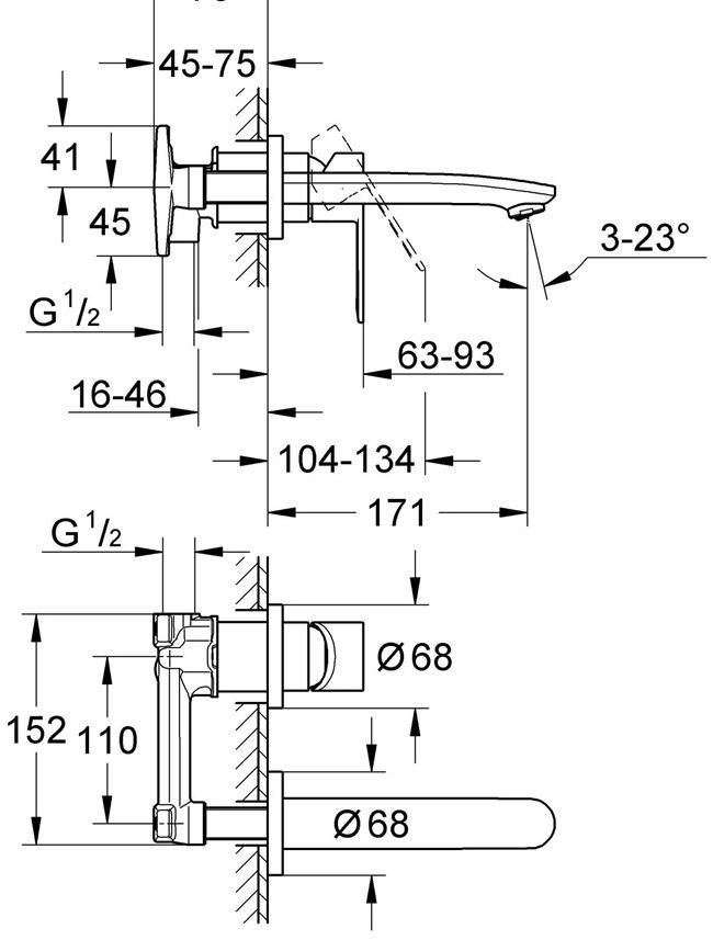 Встраиваемая часть смесителя GROHE, однорычажный (32635000) Spare Parts - Вид №1