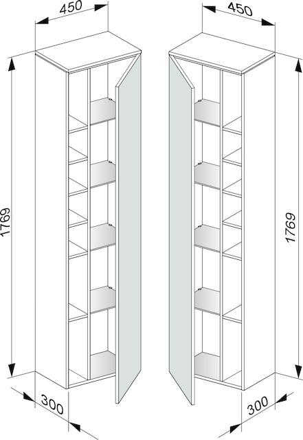 31735450002 Высокий шкаф-пенал KEUCO Edition 400 - Вид №3