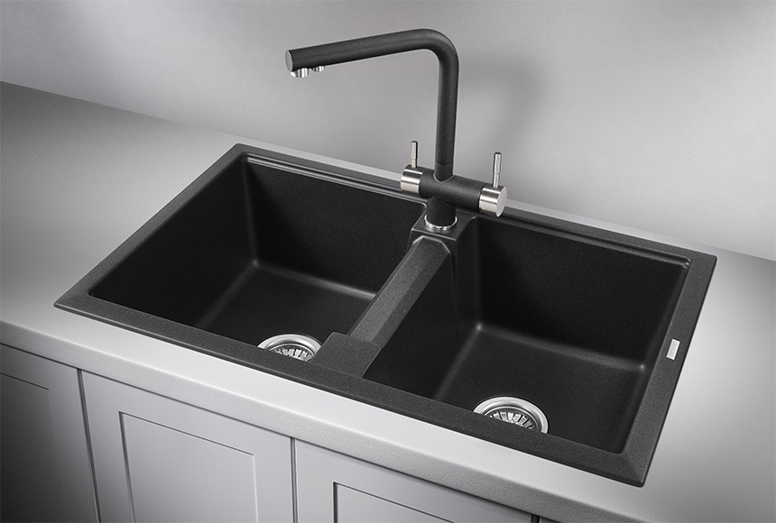 8101, ЧЁРНЫЙ, кухонная мойка, кварц GRANULA 8101-ST277