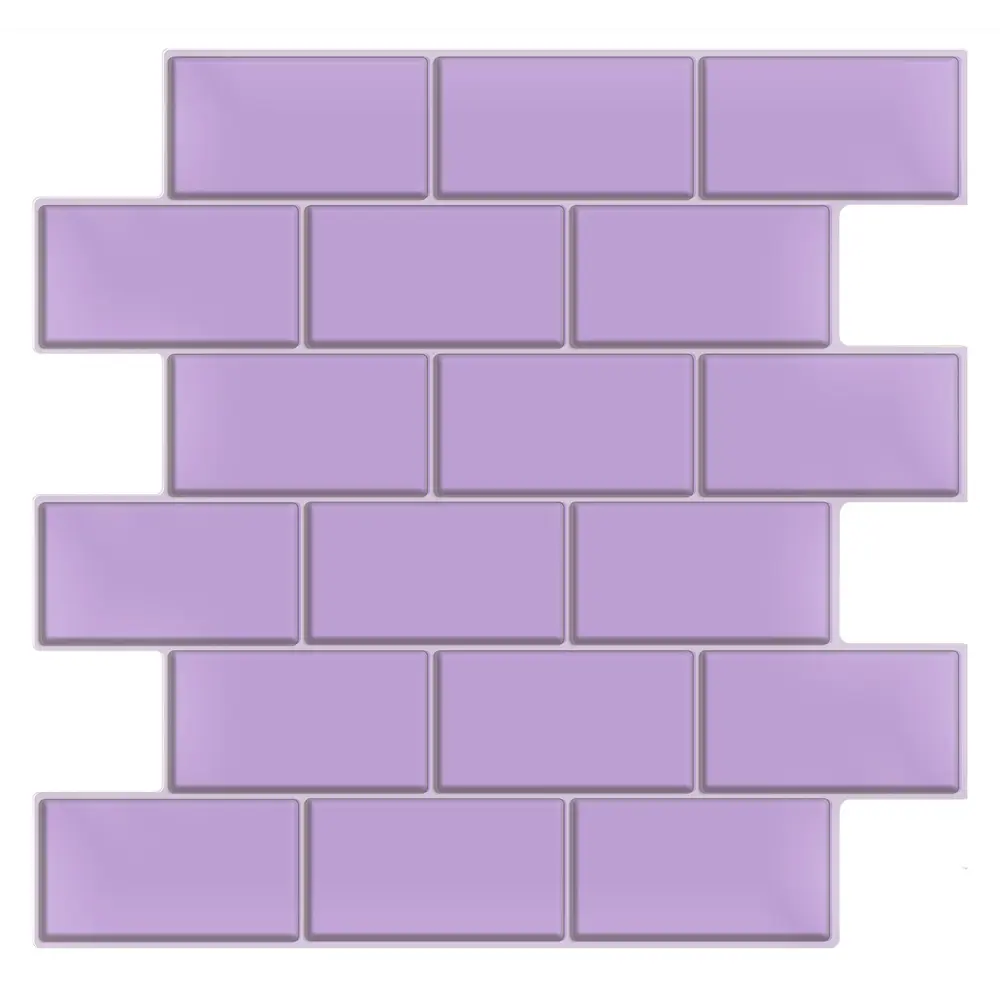 Наклейка декоративная 3D мозаика Пурпурный кирпич 25x25 см FBRUSH STLM-2108627