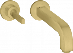 39116950 Смеситель для раковины, однорычажный, скрытого монтажа, настенный, со штыревой ручкой, изливом 220 мм и розетками AXOR CITTERIO