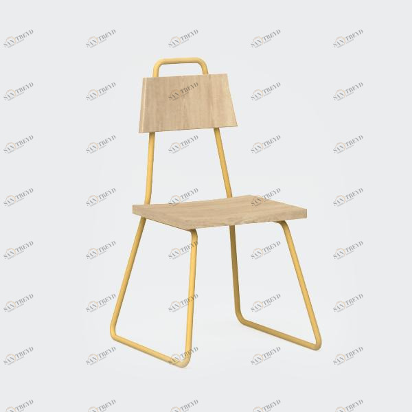 Стул с металлическими ножками и деревянным сиденьем желтая охра Bauhaus WOODI  00-3966232 Желтый 